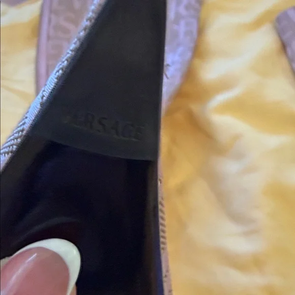 Versace baby pink Logo Knee-High Stiletto Boots - Picture 5 of 13